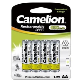 Camelion 4 Camelion AA 600mAh 1.2V Ni-CD Rechargeable Solar Batteries