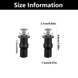 6 Pack Toilet Seat Fittings, Toilet Seat Bolts, Quick Release Toilet Seat Fixings, Heavy Duty Toilet Seat Fastener Bolt Kit, Toilet Seat Fittings, For Toilets Wc Blind Hole(Black)