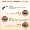 QUEWEL Lash Clusters 72Pcs Eyelash Clusters 12mm 3D DIY Lash