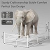 Gohapnis Full Size Bed Frame with Headboard and Footboard,White Metal