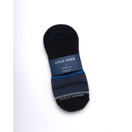 Cole Haan Mens No Show Socks - 2 Pack Breathable Cotton Invisible Liner Low Cut Socks for Men with Heel Grip (Sizes: 7-12), Size 7-12, Blue Stripe