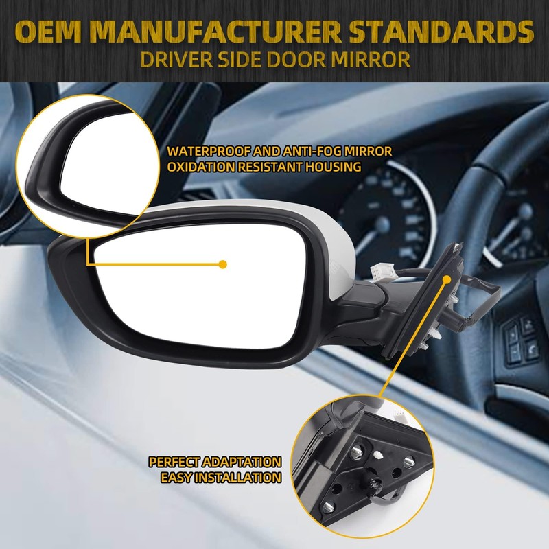 Dasbecan Left Driver Side Door Mirror Compatible with Honda Accord