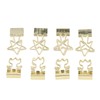 30pcs Gold Binder Clips Flower Shape Pentagonal Heart Shape Electroplating