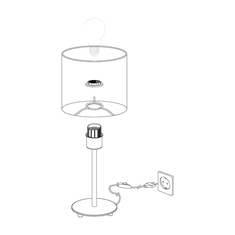 Eglo Pasteri Table Lamp, 1 Flame Textile Table Lamp, Material: