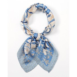 KGDUYC Bandana, Women's Headscarf, Mulberry Silk Scarf, Square Satin Headscarf, Graphic Print Silk Scarf, Elegant Neckerchief, Gift for Mother, Suitable for Handkerchief, Neck, Wrist, Blue