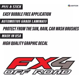 LIGHTCOR FX4 Off Road Decal Sticker F150 (1997-2010) Bedside Emblem 4x4 Truck (Set of 2