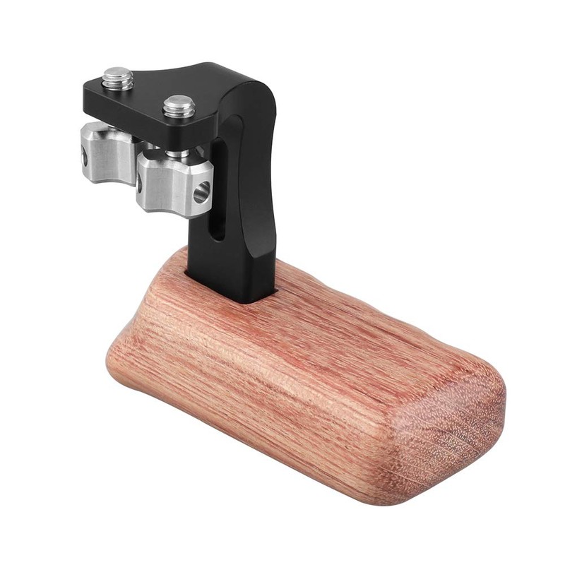 CAMVATE Wooden Handle with 1/4"-20 Thumb Screw for DSLR Camera