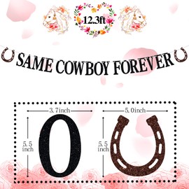 Same Cowboy Forever Banner, Country Western Bachelorette / Divertida decoración de despedida de soltera / despedida de soltera