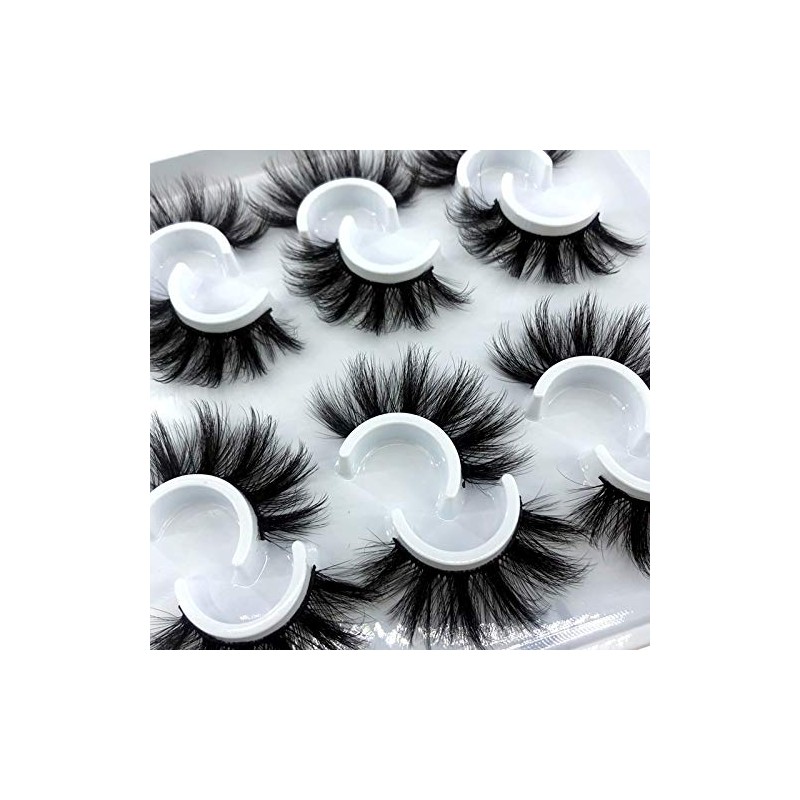 HBZGTLAD 6 Pairs Fluffy False Eyelashes Natural Faux Mink Strip