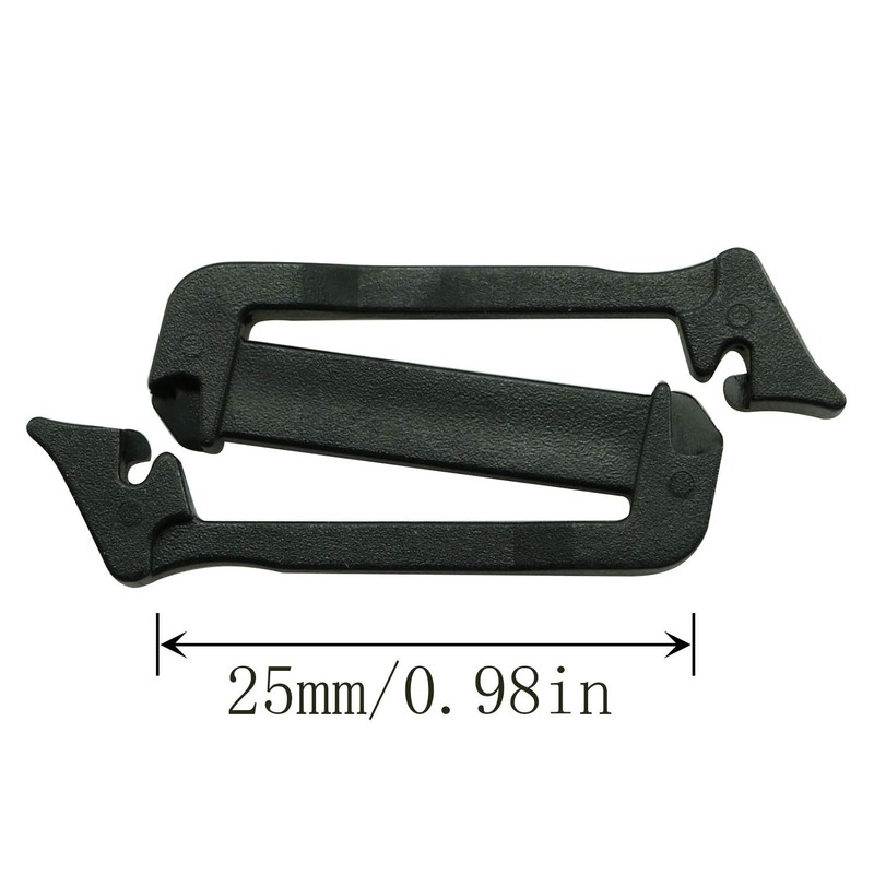 JCBIZ 8pcs Webbing Connecting Clip Black 25mm/ 1 Inch Webbing