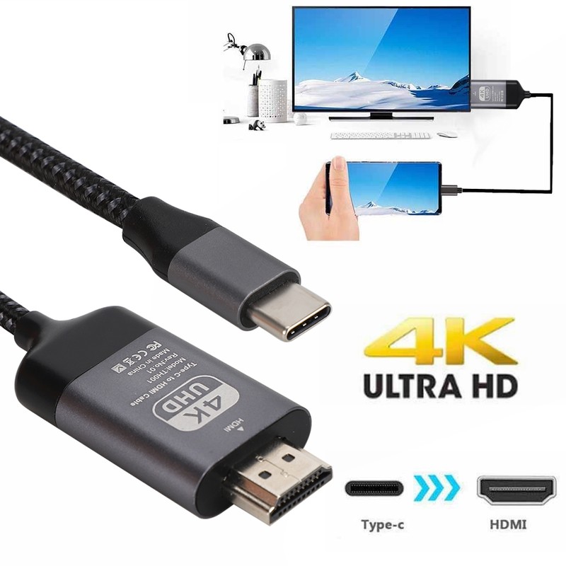 Type C to HDMI Cable 4K60hz Aluminum Shell Woven 2M
