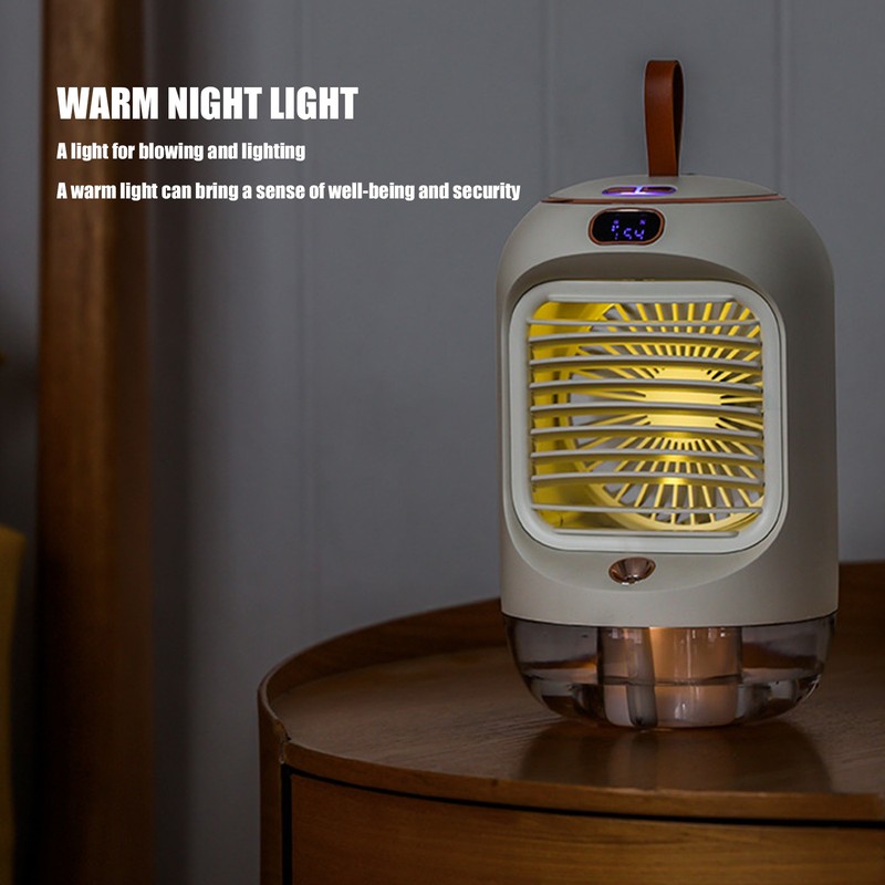 Mini Air Conditioner Humidifier Aromather 3 Gears 5 Blades USB