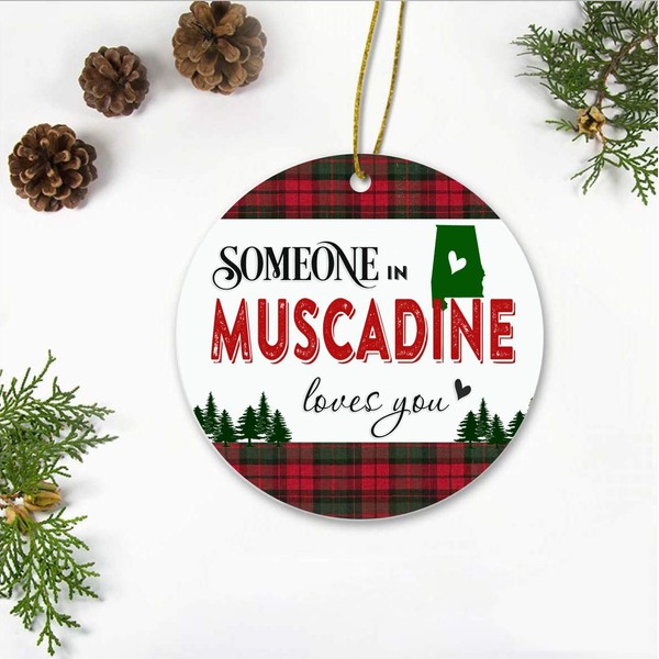 Christmas Ornaments 2023 Custom City, State - Someone in Muscadine
