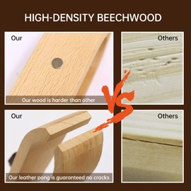 FASTTOBUY Leather Pony Leather Sewing Tool, Adjustable Improved Leather Tool, Crafts DIY Sewing Lacing System, Sewing Clips for Holding Leather When Sewing Leather (Foldable Wooden Clamp)