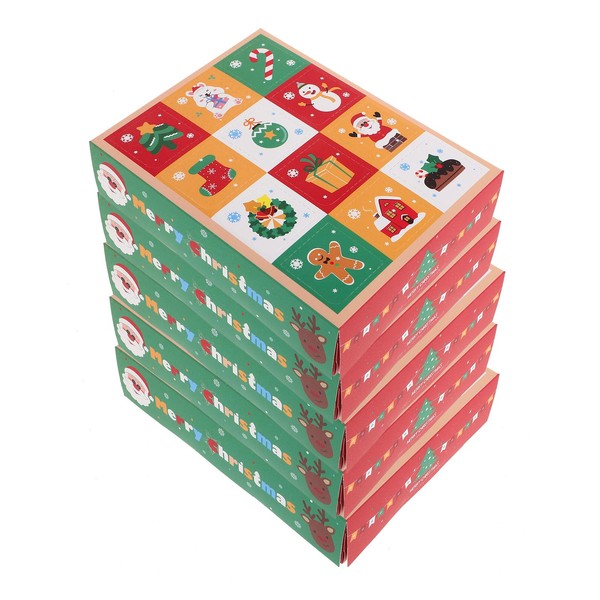 IMIKEYA 5pcs Christmas Advent Calendar Boxes DIY Empty Boxes 12