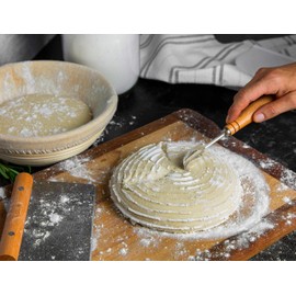 Kook Proofing Set, Sourdough Bread, 2 Rattan 9 Inch Banneton Baskets, 2 Basket Covers, Metal Scraper, Plastic Scraper, Scoring Lame, 5 Blades and Case, Baking Kit, Dough Bowls, Round Shape