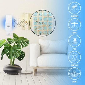 Flying Insect Trap, Indoor Fly Trap, Fruit Fly Traps, Plug in Bug Light Trap for Gnat Moth for Mosquito, Flies, Fruit Flies, Moth, Gnat, Houseflies (1 Device + 13 Refills)