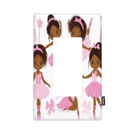 Pznen Cute Ballet Dancers Ballerinas Single Rocker Wall Plate Decorator Rocker Switch Plate 1 Gang Light Switch Cover Electrical Switchplate Decorative Faceplate Standard Size 4.5 x 2.76 Inch