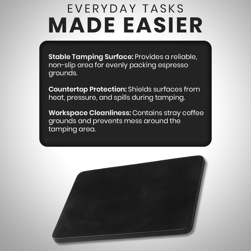 Rattleware Premium Tamping Mat - Non-Slip Espresso Packing Surface, Heatproof,