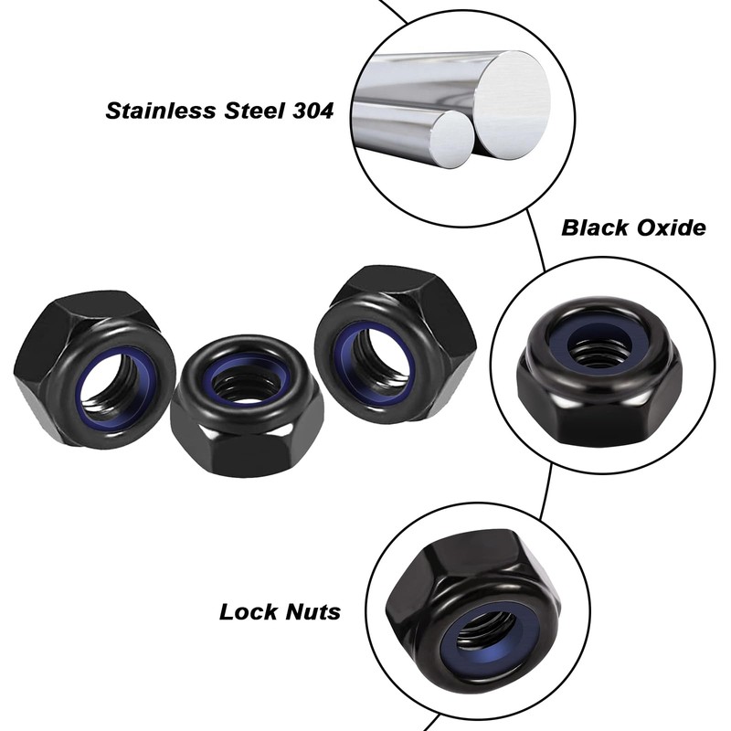 CPYJW Pack of 20 DIN985 m8 Nuts, Locking Nuts M8