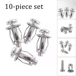 SPORTARC 10 Pieces Metal Cavity Anchor, M6 Metal Ligature Hollow Metal Wall Nut, Car Metal Screw Leaf Nuts for Jack/Trolley Nut