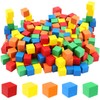 MUKLEI 400 PCS Wooden Blocks, Colorful Cube Blocks 0.8 Inch