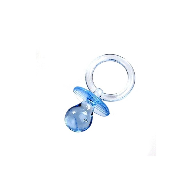 12 Medium Plastic Baby Shower Pacifiers 1.75" Long - Blue