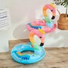 Inflatable Flamingo Swimming Ring, Glitter Pink Swimming Ring, Air Mattress