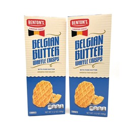 Belgian Butter Waffle Crisps European Cookies, Bentons 3.52oz/100g – Pack of 2