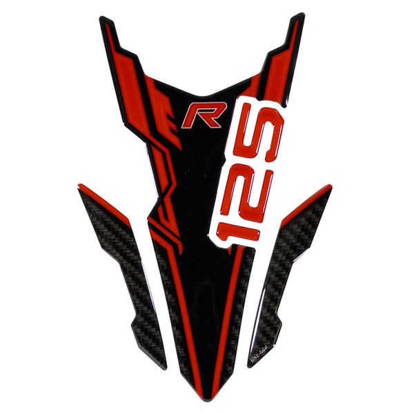 Tankpad Motorcycle Tank Sticker Black Red Compatible with Honda CB125R