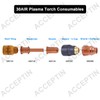 ACCEPTIN 420132 Electrodes 10pcs & 420134 Nozzles 10pcs Fit 30