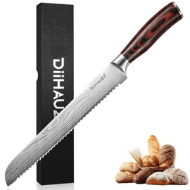 Cuchillo de Chef Japonés, Cuchillo de Cocina Damasco de 8 Pulgadas con Acero VG10, Cuchillo Afilado Hecho a Mano con Mango Ergonómico, Cuchillos de Co