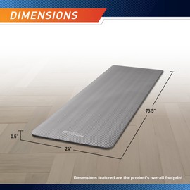 Circuit Fitness by Marcy 1/2-inch (12mm) Extra Thick Multi-Purpose Exercise Yoga Mat with Carrying Strap - Slate Gray