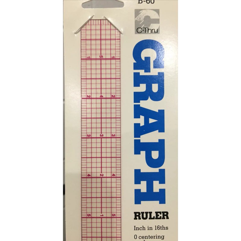 C-Thru C- Thru Clear Plastic Graph Ruler-, B-60