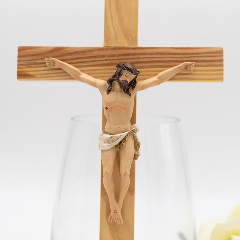 Holy Family Wooden Wall Cross with Christ - Three Sizes