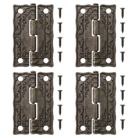 Be In Your Mind 20Pcs Retro Door Hinges Antique Bronze Mini Folding Hinges Vintage Decorative Hinges with 80Pcs Screws for Wooden Cases Cabinets Jewelry Boxes