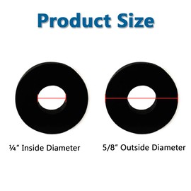 [100 Pack] 1/4" x 5/8" EPDM Rubber Washer, Rubber Flat Washers spacers, 16.5mm OD 6.5mm ID 3mm Thickness for Faucet Pipe Water Hose & Bolts etc