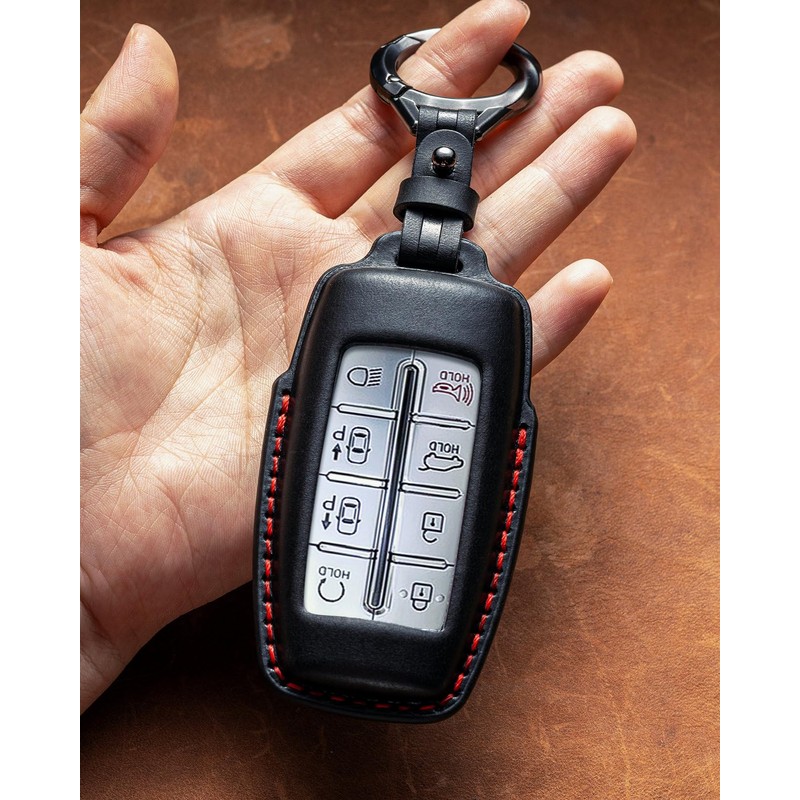 for Genesis Key Fob Cover Leather Case Keychain Fits G70