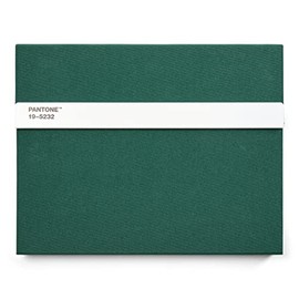 Pantone 19-5232 Lined Notebook with Pen and Ruler, 160 Pages, External Dimensions LxWxD 240 x 190 x 20 mm, Dark Green