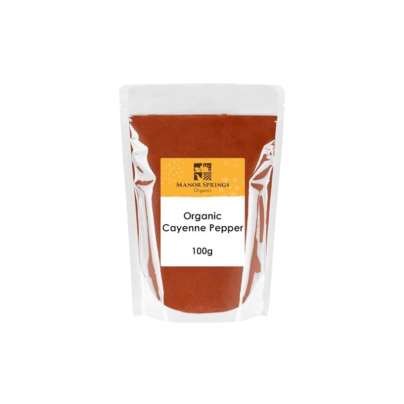 Organic Ground Cayenne Pepper 100g by Manor Springs Organic