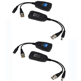 NVRTTRR HD-CVI/TVI/AHD Video Balun with Power Connector, RJ45 CAT5 Data Transmitter, BNC Twisted (2 Pair)