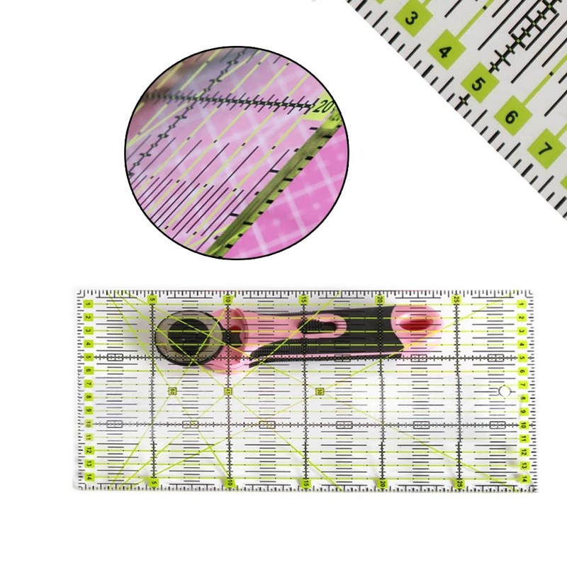 Vasemele Pack of 2 inch ruler patchwork ruler 15 cm