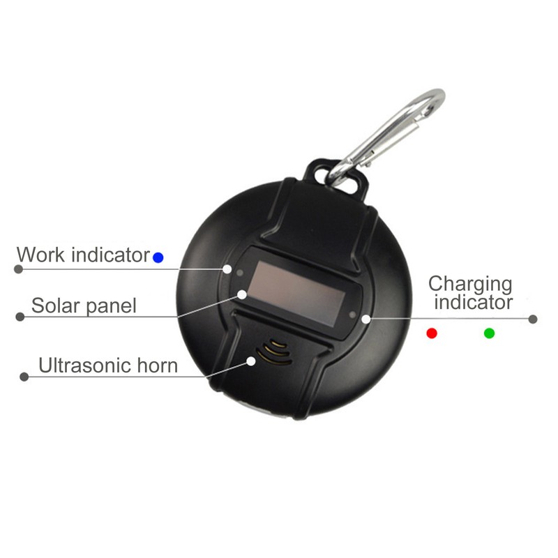 Solar Mosquito Repeller Portable Electronic Ultrasonic Insect Pest Repellent for