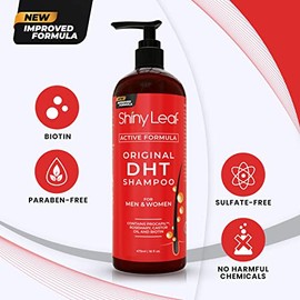Champú antipérdida de cabello con biotina, para hombres y mujeres, sin sulfatos, fórmula natural de bloqueo DHT para el crecimiento del cabello, prevención del adelgazamiento del cabello, 16 onzas