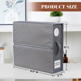 DULLEMELO Bed Sheet Organizers and Storage, 4 Pack Foldable Bed Sheet Organizer with Window for Closet Organizer, Oxford Cloth Bedsheet Organizers with Labels Grey Cloth Storage Box