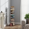 TUTOTAK Vertical Bookshelf, 8-Tier Bookcase, Narrow Spine Book Shelf for