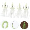 Mipcase 4pcs Luminous Octopus Fishing Hooks Night Light Squid Bait