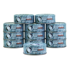 Sustainable Seas, Chunk Albacore Tuna in Water, No Salt Added, 5 Ounce, 3rd party mercury tested, 100% sustainably caught (Pack of 12)