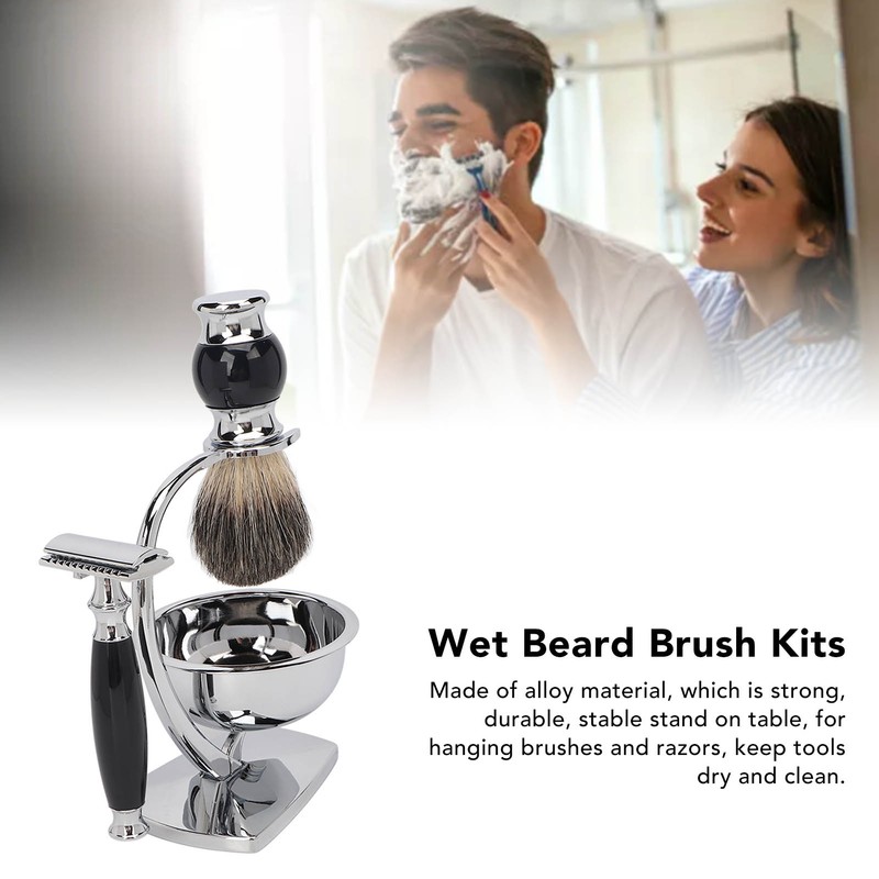 4 in 1 Soap Beard Brush Kits Brush Bowl Holder