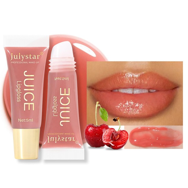 Lip Balm Shiny Lip Gloss, Moisturising Lip Oil for Long-Lasting Glossy Nourishing Lips Lip Balm, Non-Sticky Lip Gloss Balm - Cherry